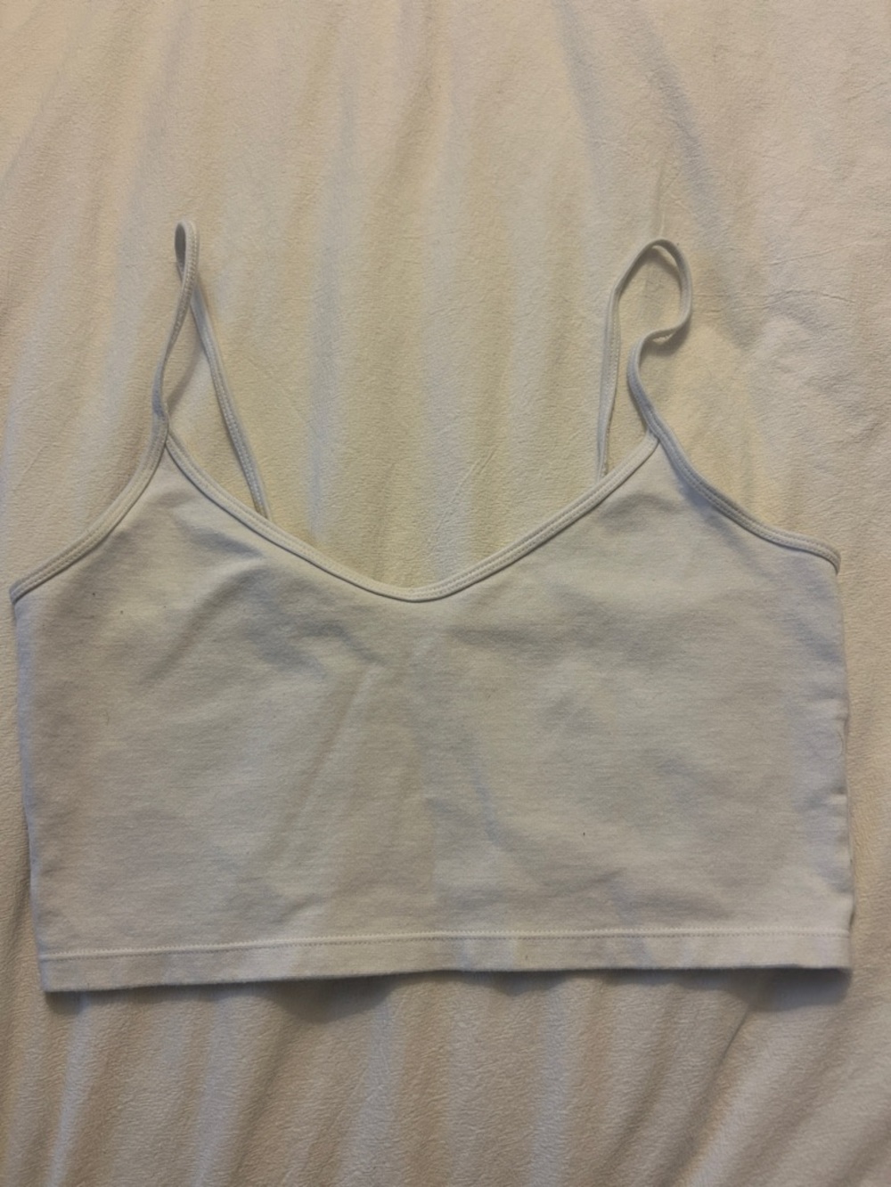 Aritzia Sunday Best White Cropped Tank Top with Spaghetti Straps